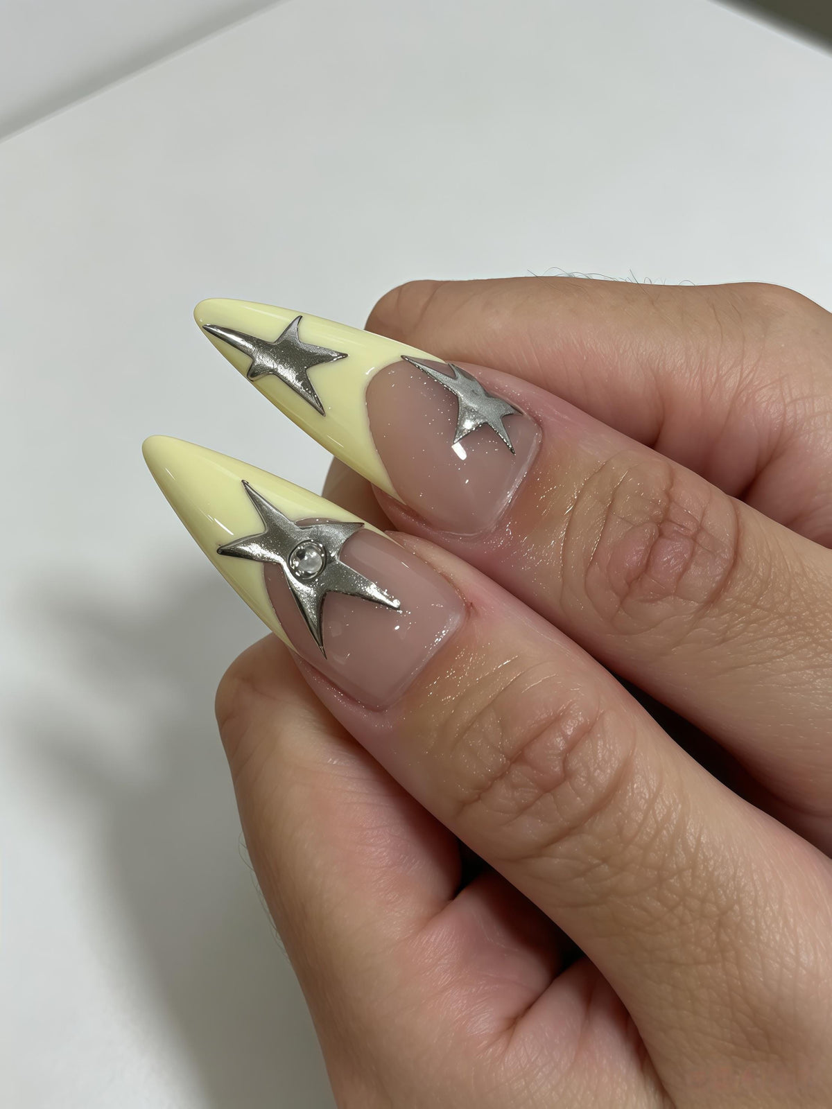 Animal Print Press On Nails with Star Charms, Rhinestones and Metallic Accents