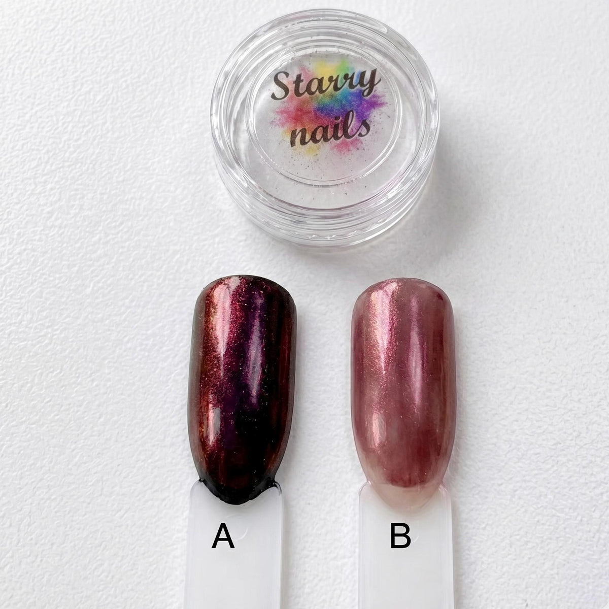 Burgundy Aurora Chrome Nail Powder With Garnet and Violet Shifts