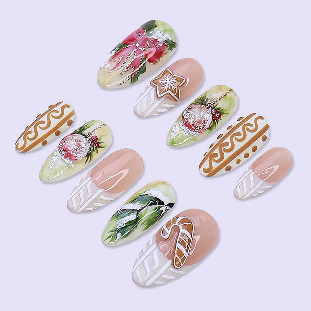 Christmas Gingerbread, Ornament & Sweater Knit Nail Set