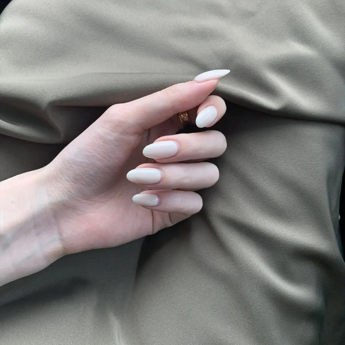 Glossy Milky White Press-On Nails