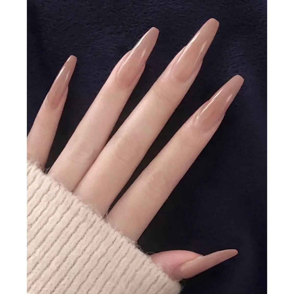 Glossy Nude Pink Stiletto Press-On Nails