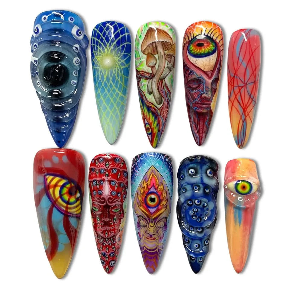 Halloween Surreal Eye and Creature Art Press-On Nail Set