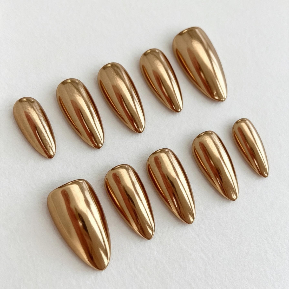 Mirror Gold Chrome Press-On Nails