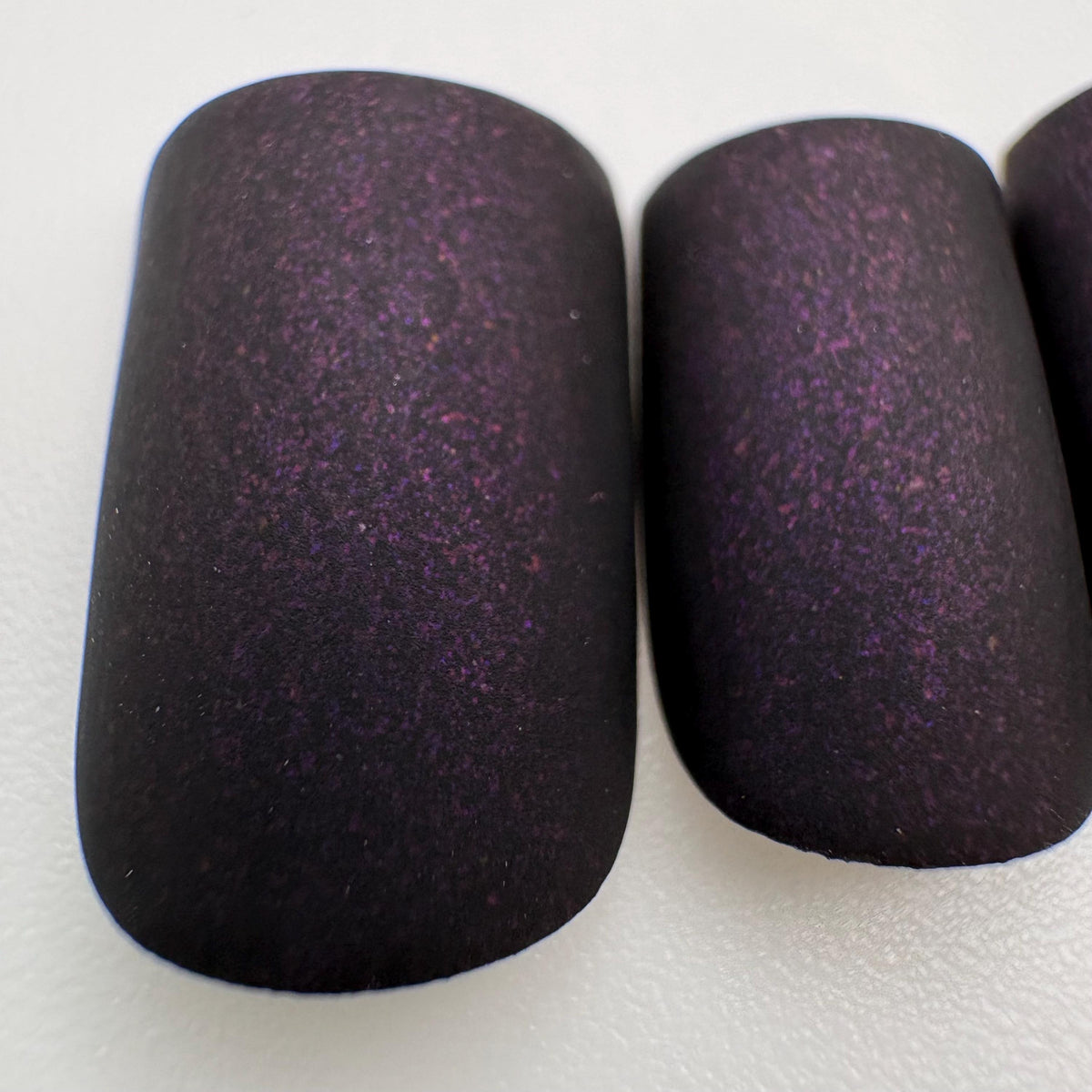 Raven Dark Purple Matte Shimmer Press-On Nails