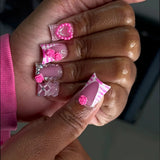 Pink Bow Gem Tips