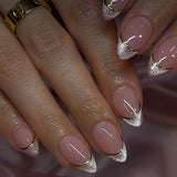 Nude Silver Glitter Tip
