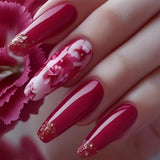 Burgundy Floral Marble