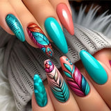 Teal Boho Feather