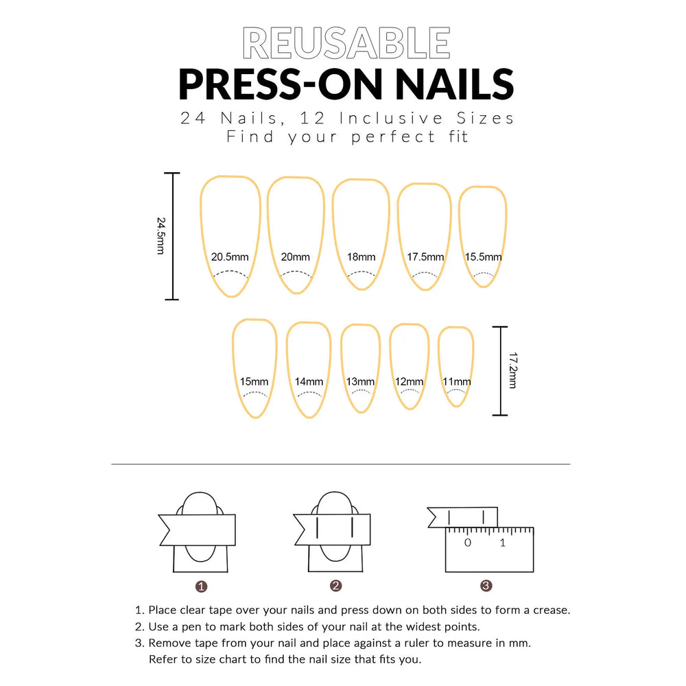 Blue-Grey Ombre Sheer Gem Press-On Nails – Almond, 24 Pcs