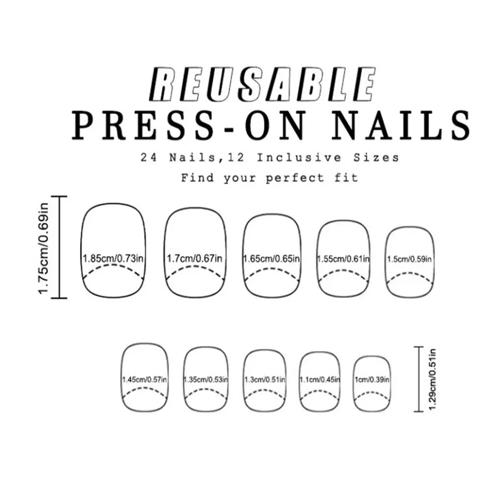 24pcs/set fake nails Y2K gradient yellow red brown colors coconut tree sunset print square shape reusable press on nails art