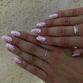 Short Medium fake nails Fashionable Polka Dot Red/Brown/Pink/Black almond square nail tips Autumn/Winter press on false nail set