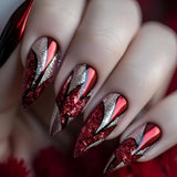 Red Silver Glitter