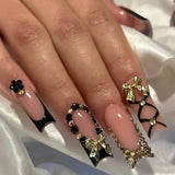 Gold Glitter Black Bow