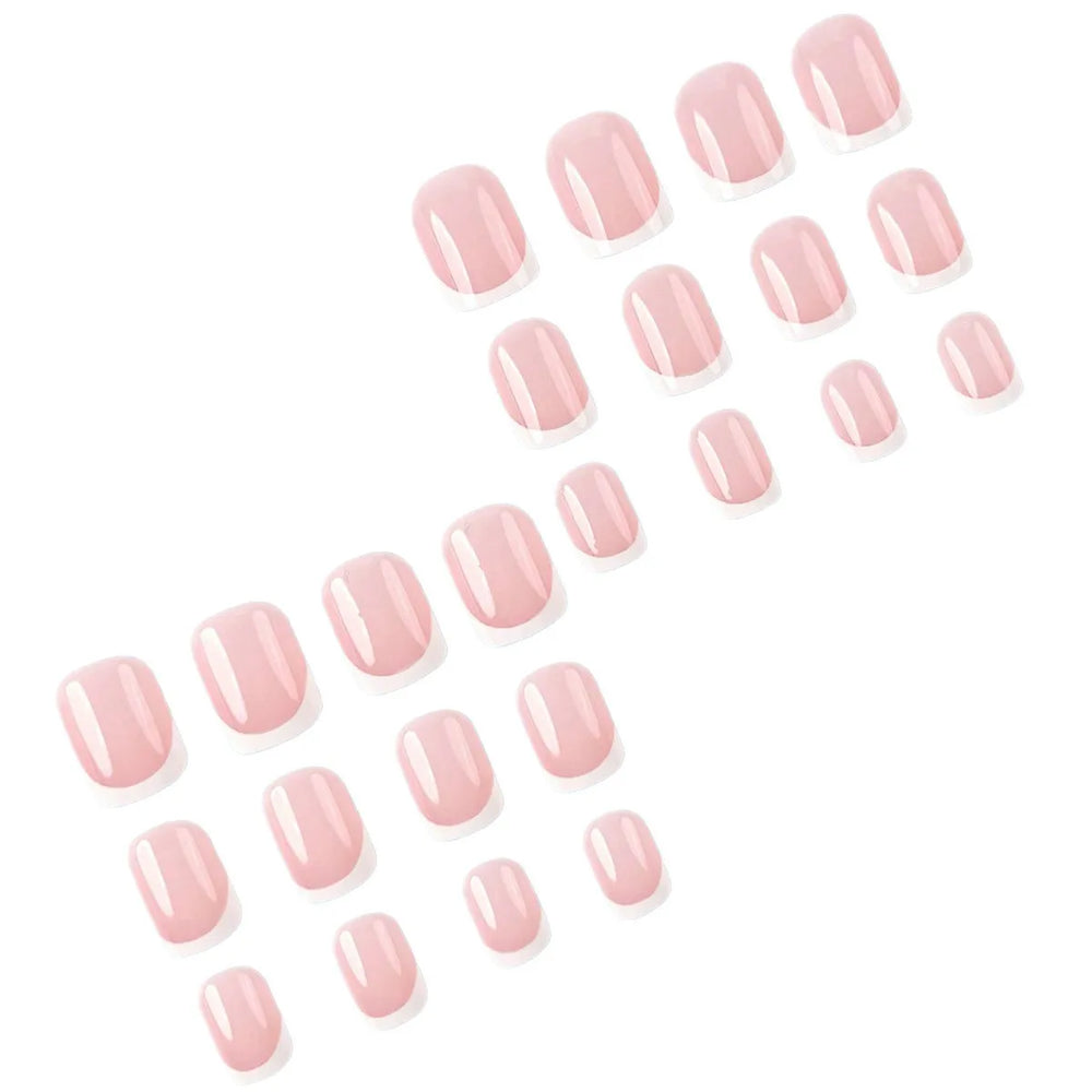 Nude French White Tip Press-On Nails – Short Square
