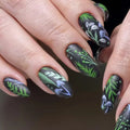 24pcs/set Medium long fake nails for Spring summer season Flowers leaf gradient color Square almond tips press on false nail art