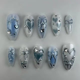 Ice Blue Heart Rhinestone