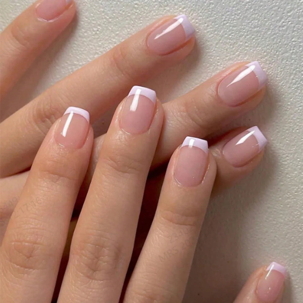 Nude French White Tip Press-On Nails – Short Square