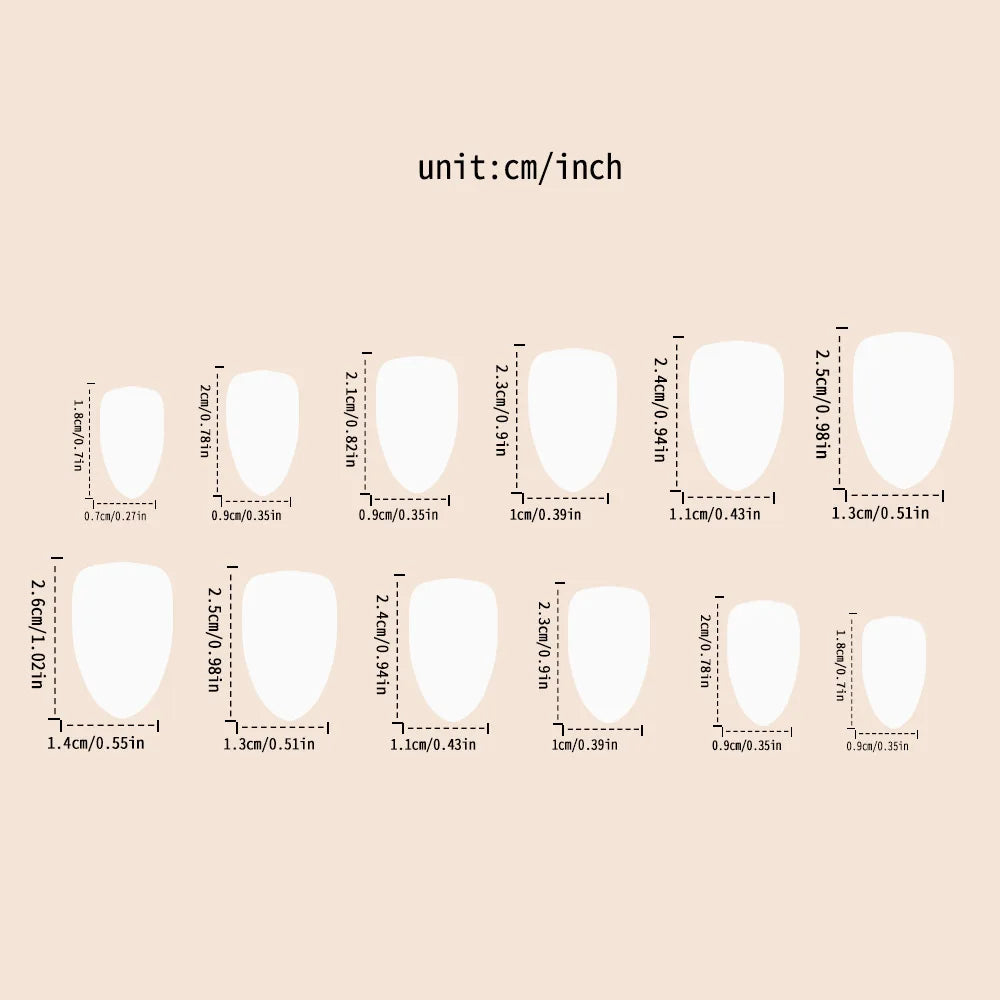 24pcs/set Medium fake nails for women girls almond tips french style strips golden white black yellow press on false nail art