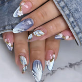 Blue Marble Floral
