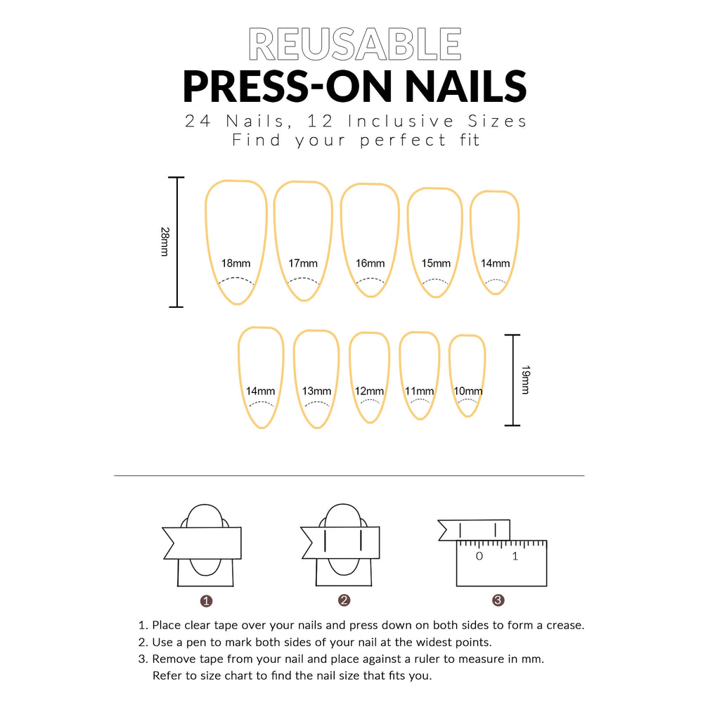 Gothic Portrait & Marble Art Press-On Nails – Almond, 24 Pcs