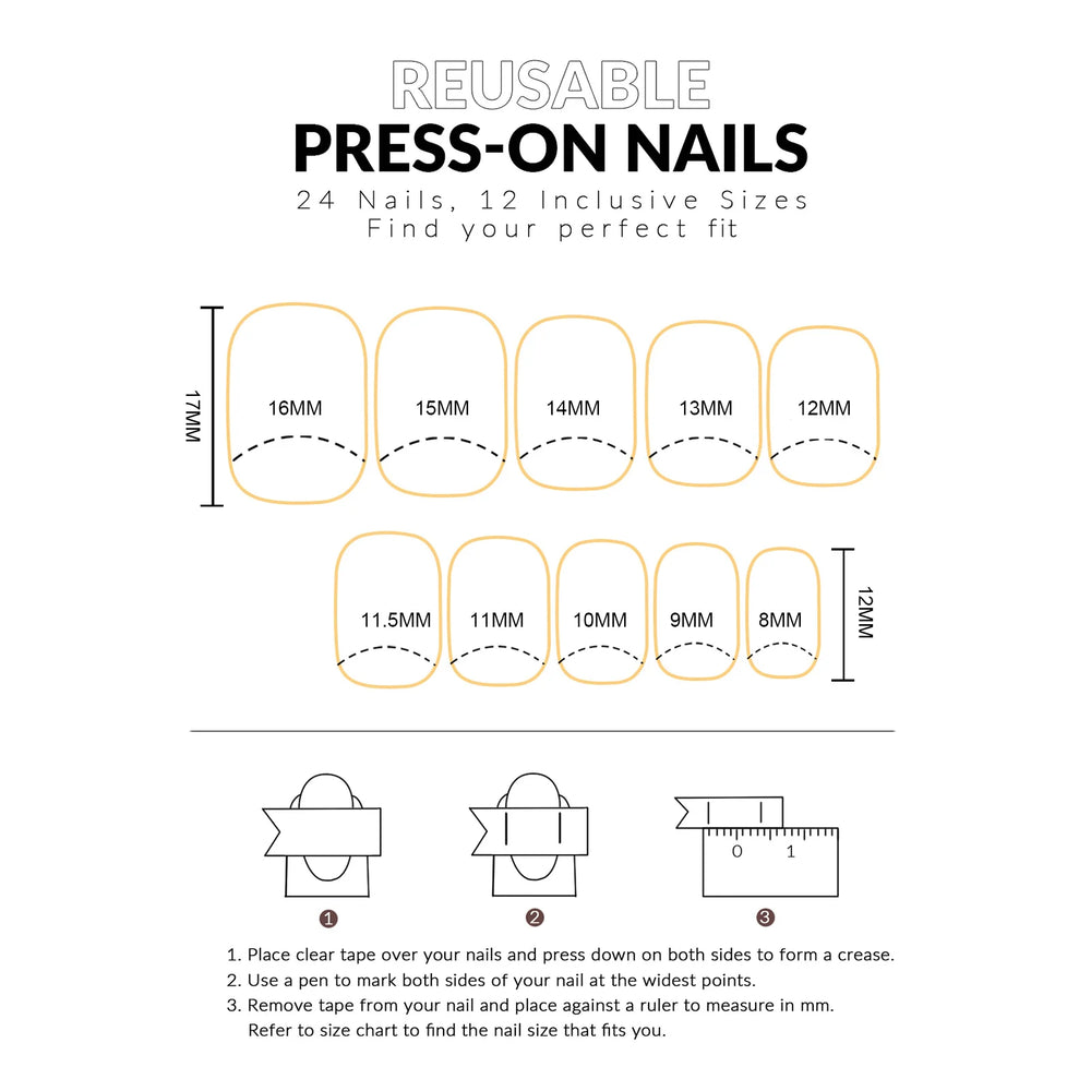 Red Strawberry & Bow French Press-On Nails – Short Square, 24 Pcs