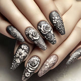 Grey Black Rose