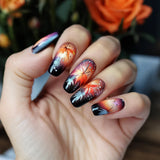Black Orange Ombre Floral
