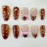 Brown Dot Pink Bow
