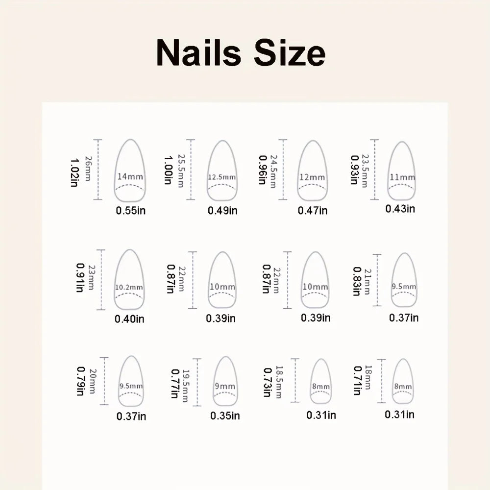 Medium fake nails for women girls Nude white Almond nail tips french style full cover reusable press on false nail art set