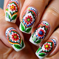 Short Medium fake nails for women girls red rose flowers for Valentine's Day matte glossy Square nail tips press on false nail