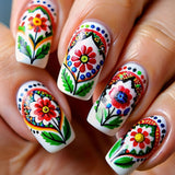 Folk Floral White