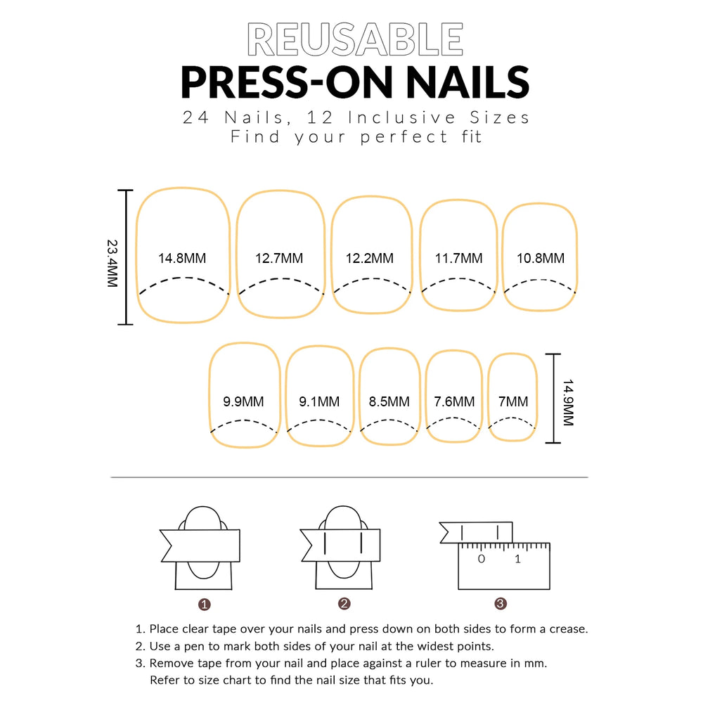 Watermelon & Star Jelly Press-On Nails – Short Round, 24 Pcs