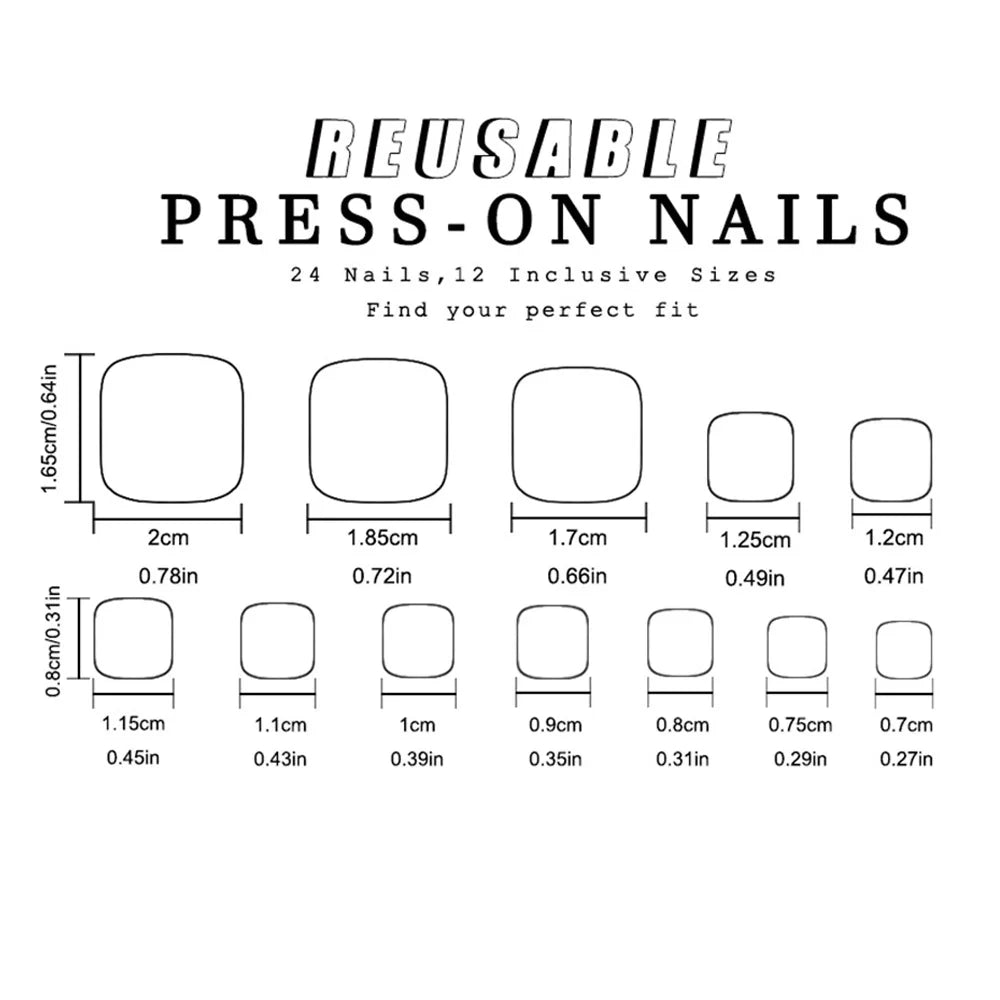 48pcs/set fake nails for toenail cute french style bow polka dots and nude pink square nail tips full cover press on false nail