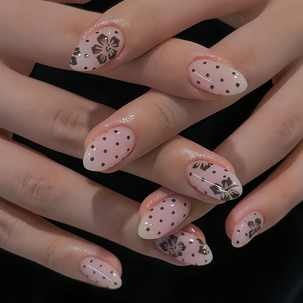 Short Medium Long Fake Nails for Fall Winter Fashion Coffee Brown Leopard Green Blue Red Edge Almond Ballet Tips Press On Nails