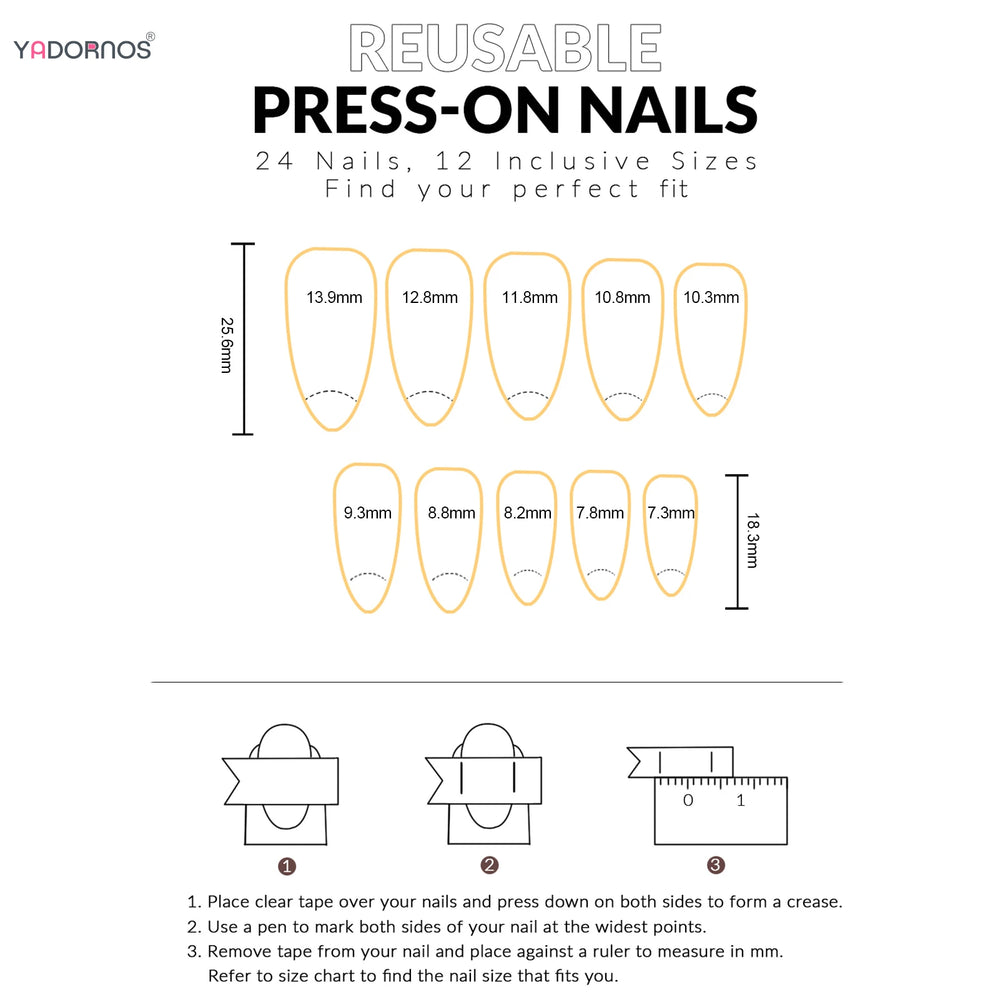 Yellow Polka Dot Blueberry French Press-On Nails – Almond, 24 Pcs