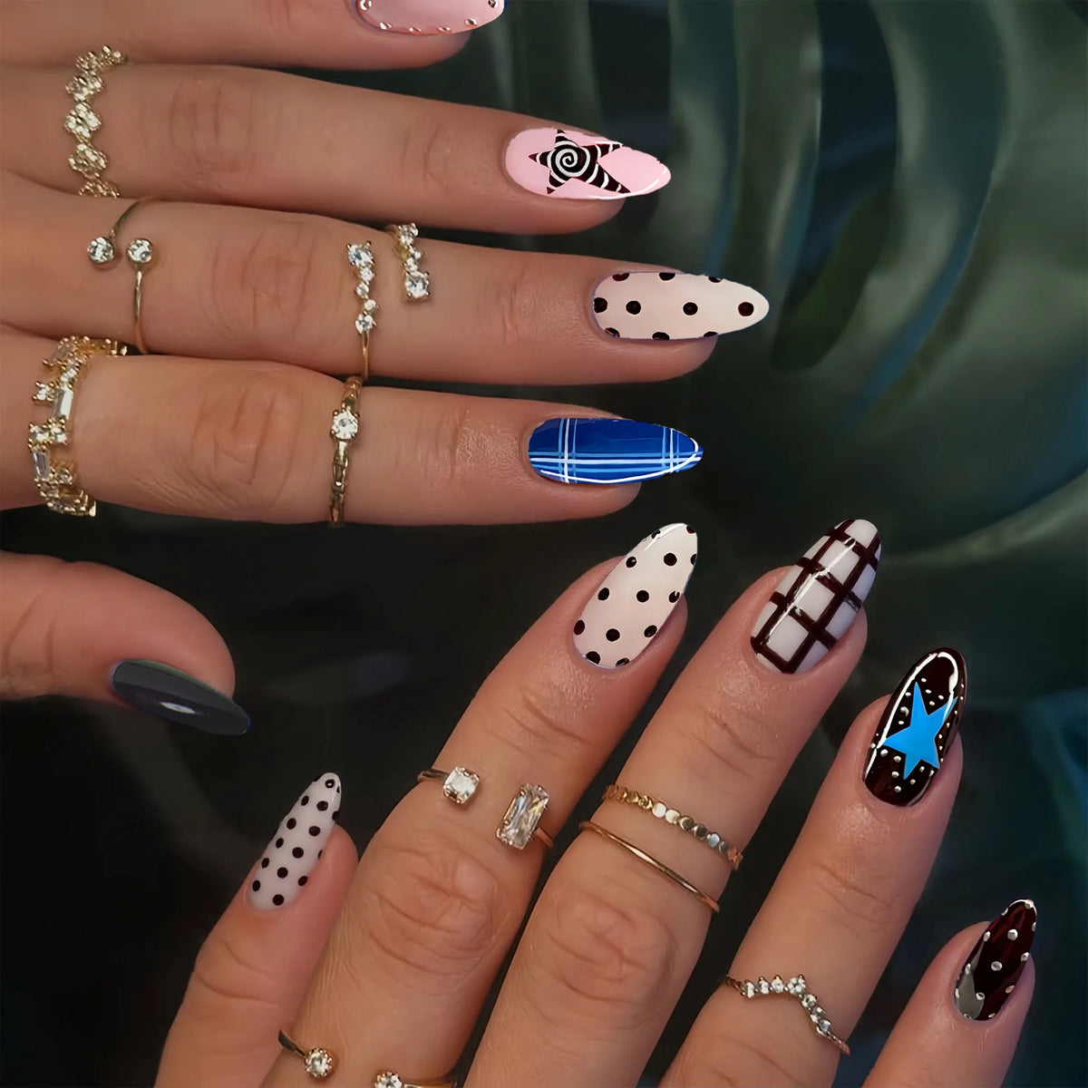Short Medium Long Fake Nails for Fall Winter Fashion Coffee Brown Leopard Green Blue Red Edge Almond Ballet Tips Press On Nails