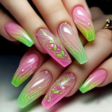 Pink Green Ombre Floral