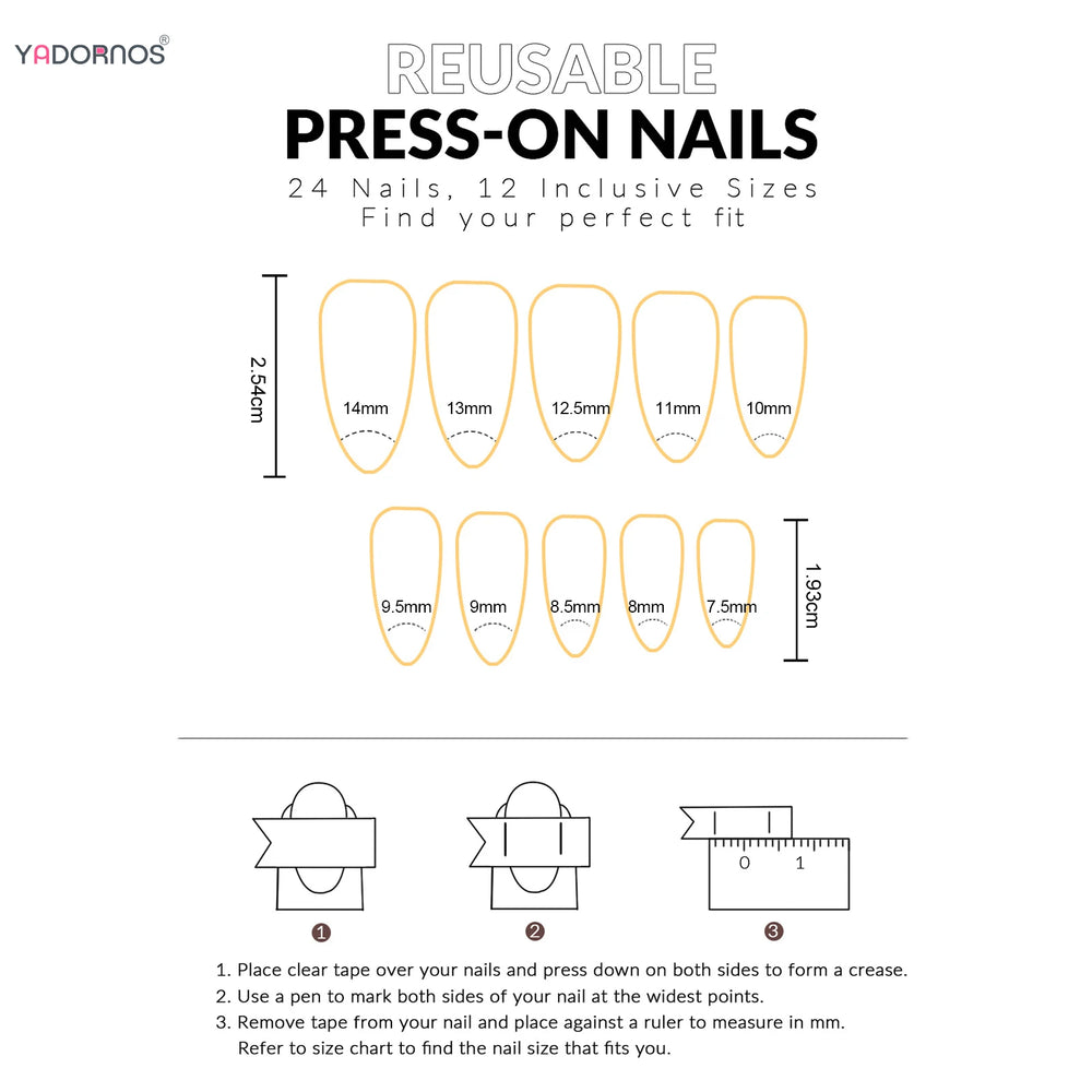 Blue Polka Dot White Flower Press-On Nails – Almond, 24 Pcs
