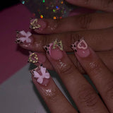 Nude Glitter Bow