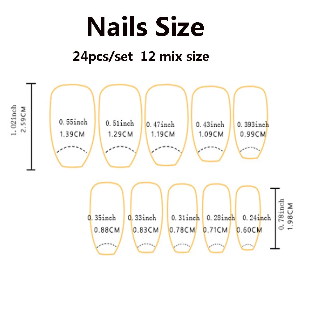 Medium long fake nails for women gradient green purple blue colors print Y2K ballet shape full cover press on Artificial Nails