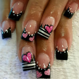 Pink Black Heart Stripe