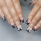 Black Cross Pink Bow