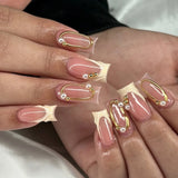 Nude Gold Chrome French