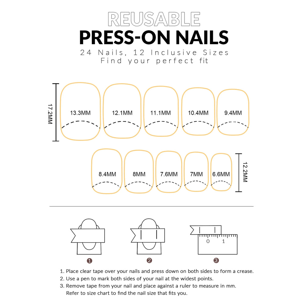 Kawaii Fruit & Fish Plaid Press-On Nails – Short Round, 24 Pcs