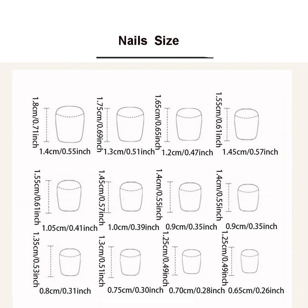 Short fake nails for women French style Nude square nail tips with white edge full cover reusable press on false nail art set
