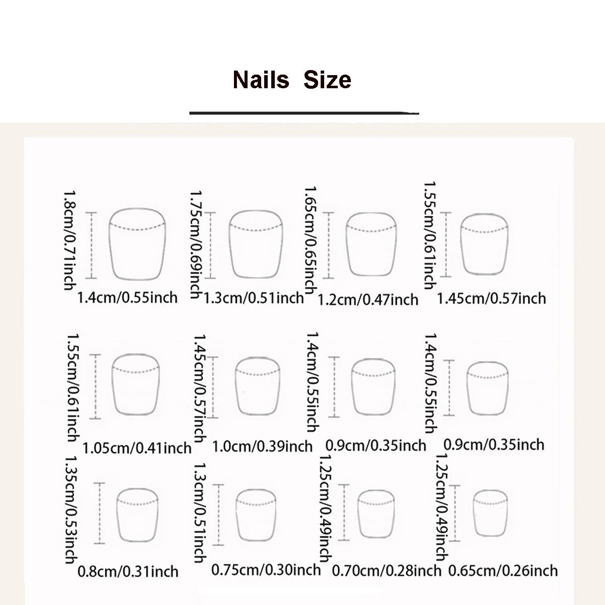Short fake nails for women French style Nude square nail tips with white edge full cover reusable press on false nail art set