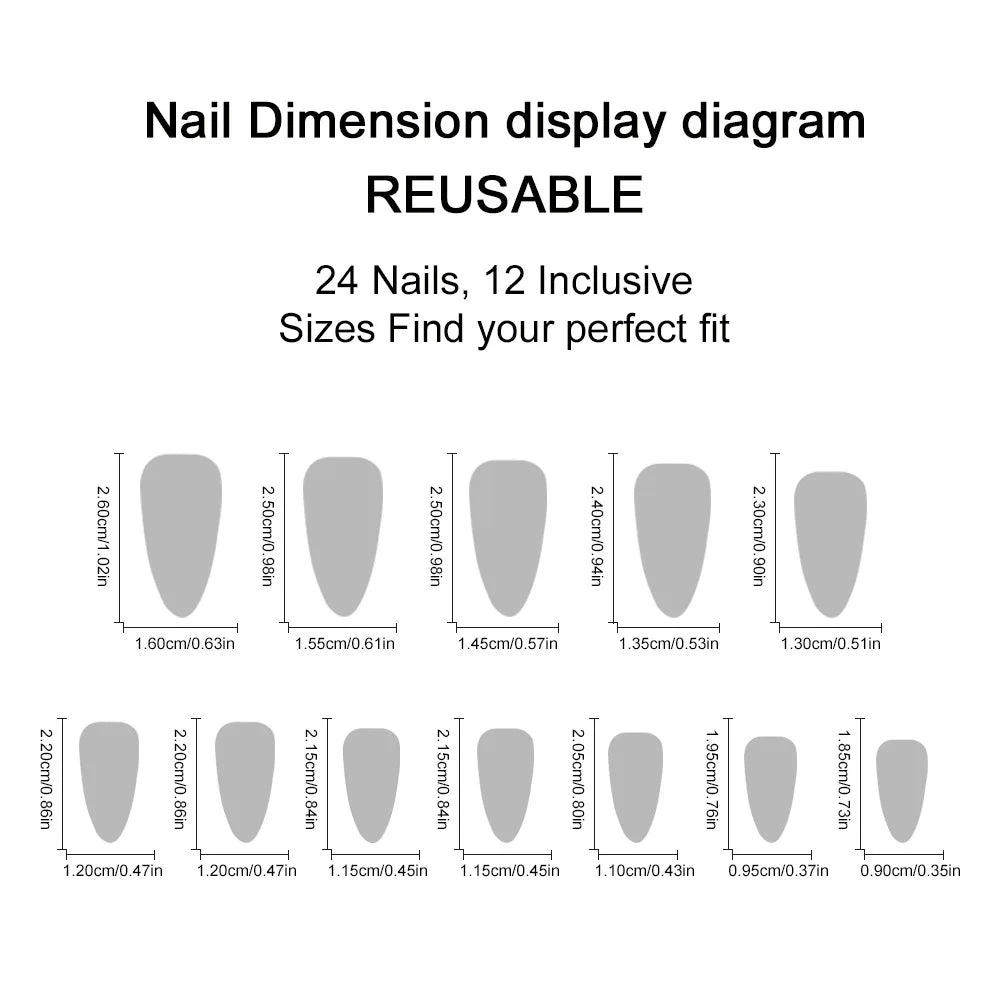 Medium fake nails for women nude dark green colors with golden Arc-shaped stripe bowknot almond nail tips press on false nail