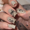 24pcs/set fake nails for women girls super flash Champagne Gold or nude green colors square shape reusable press on false nails