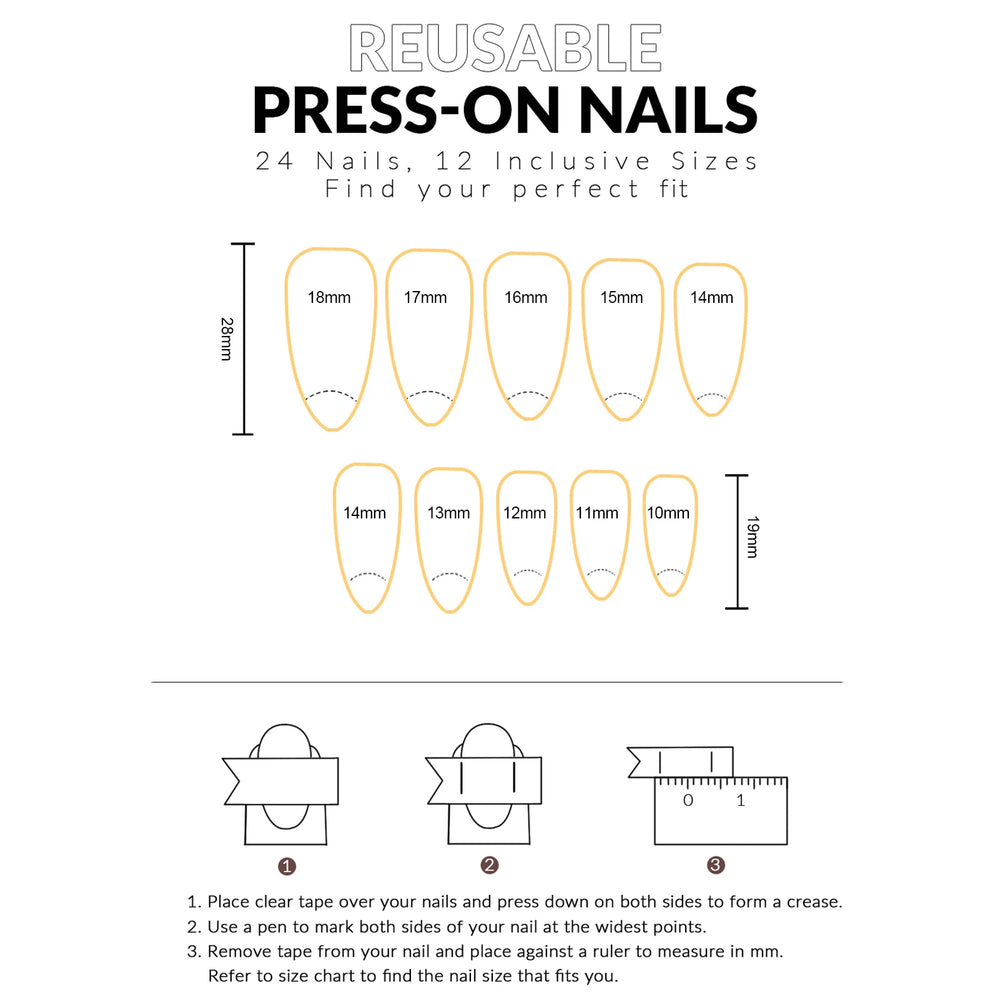 Vintage Starry Sky Gold Foil Art Press-On Nails – Almond, 24 Pcs
