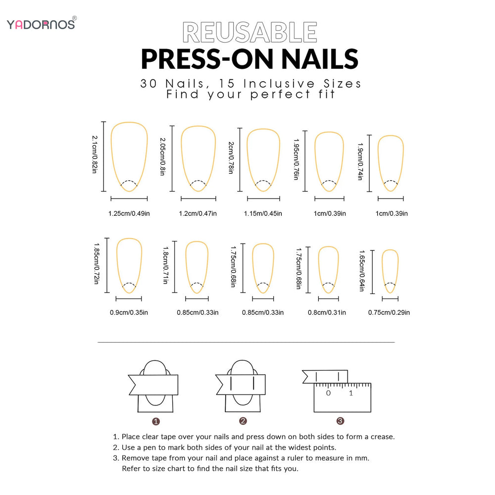 Music Orchard Little Bug & Notes Press-On Nails – Almond, 30 Pcs